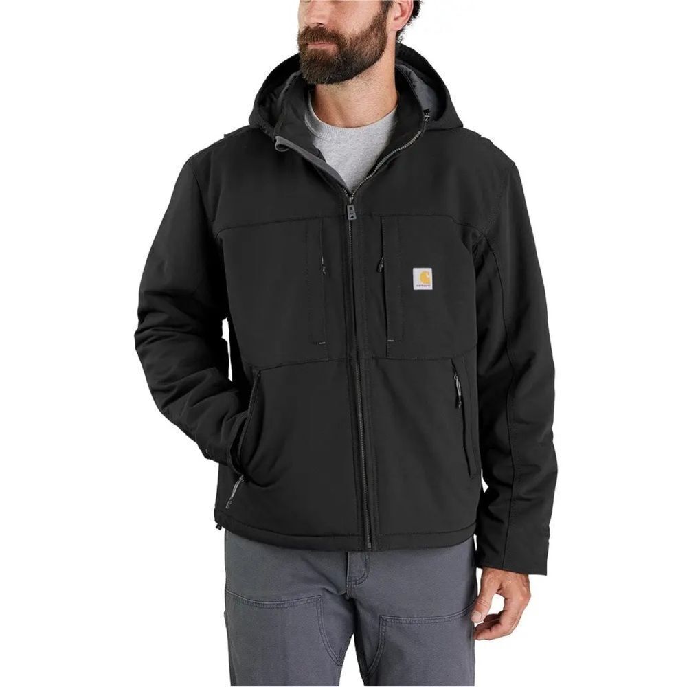 Carhartt Rough Cut Black Soft shell Hooded Performance Zip Up Jacket